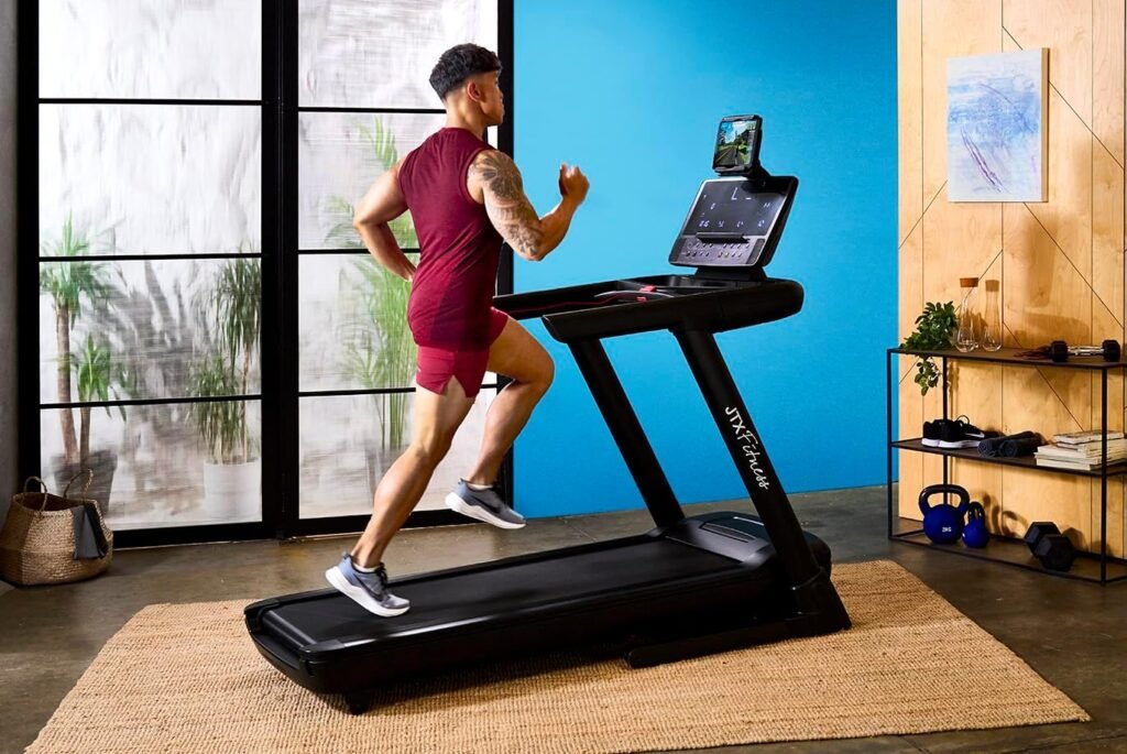 man running on JTX Sprint-8 Pro treadmill